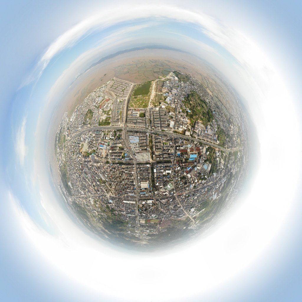 西店镇 菜市场中心高度400米 大疆无人机航拍全景球形