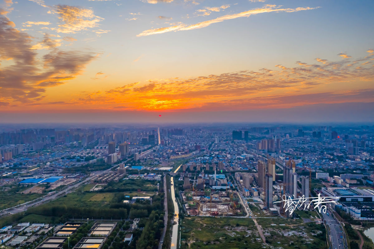 阜阳高空城市美景含夜景