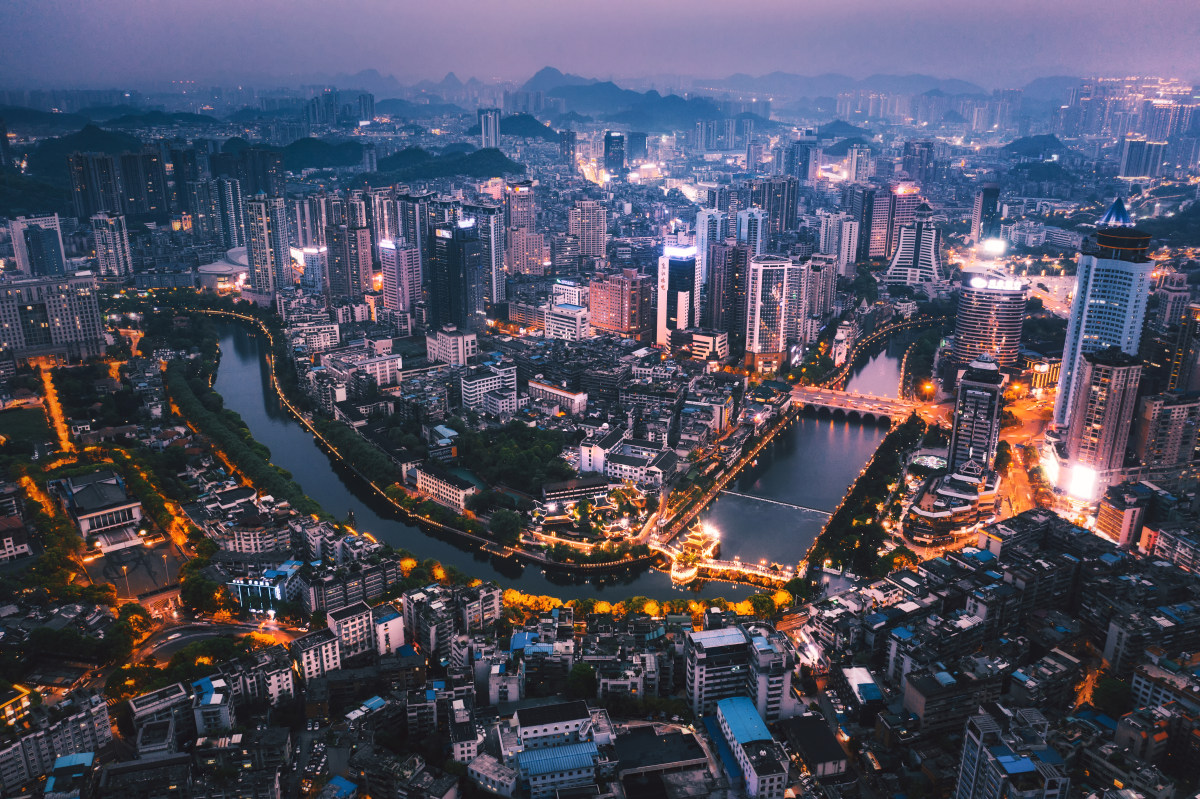 贵阳市老城区夜景