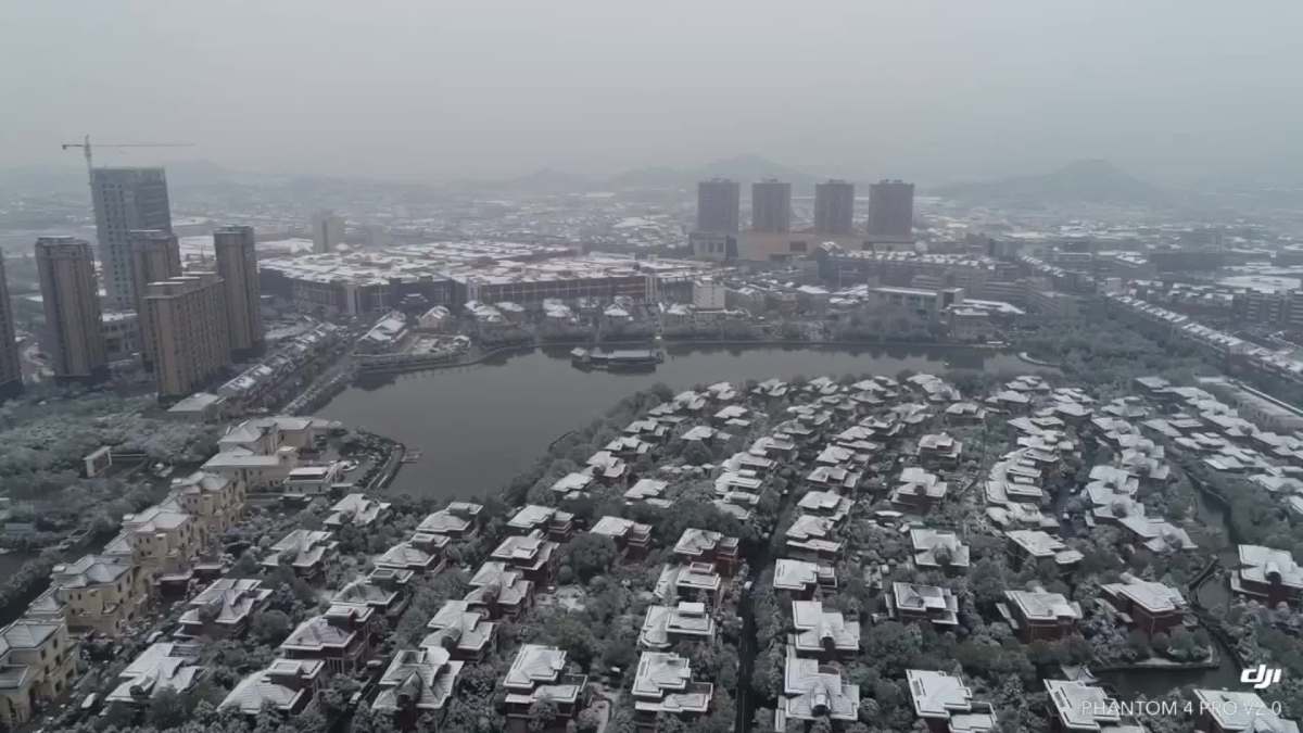 浙江第一村 东阳花园村 雪景大片迎新年