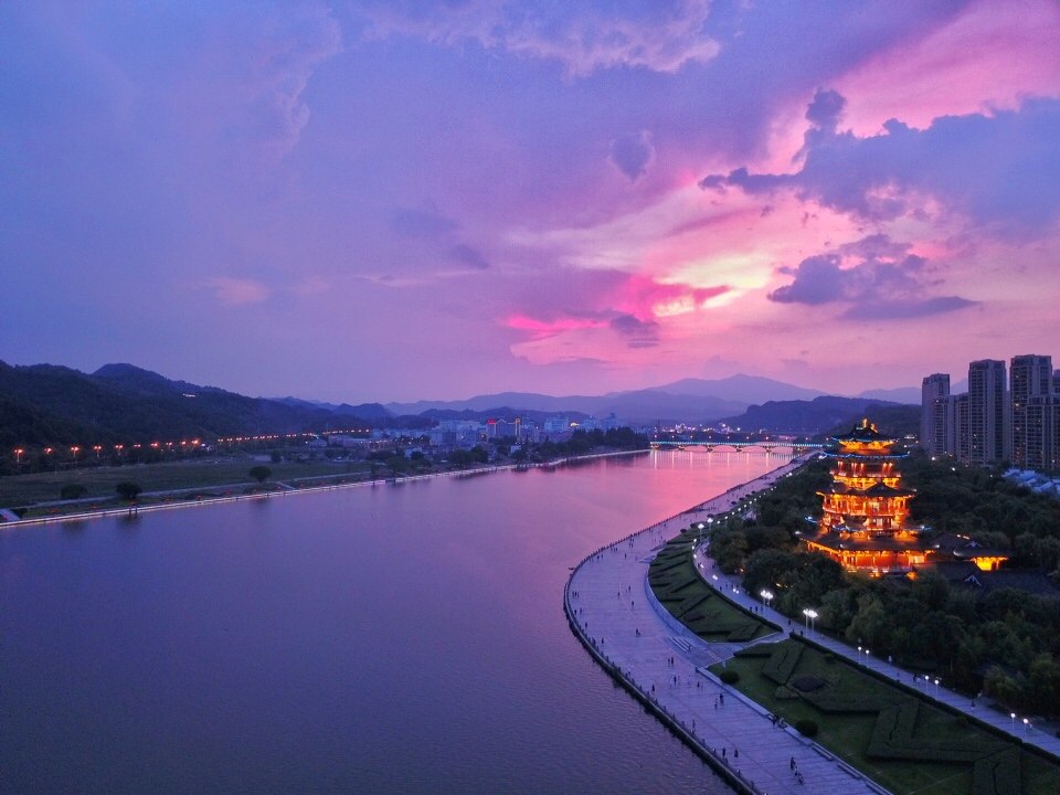 丽水南明湖夕阳