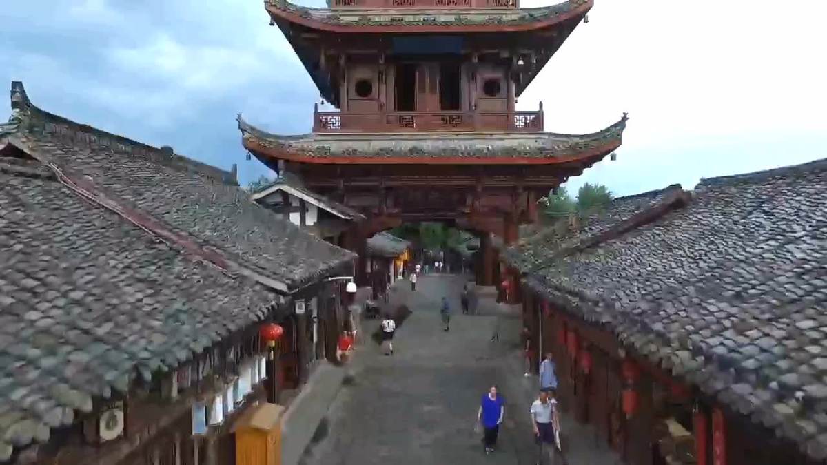 航拍阆中古城