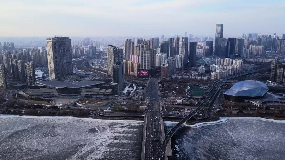 航拍沈阳浑河 天空之城