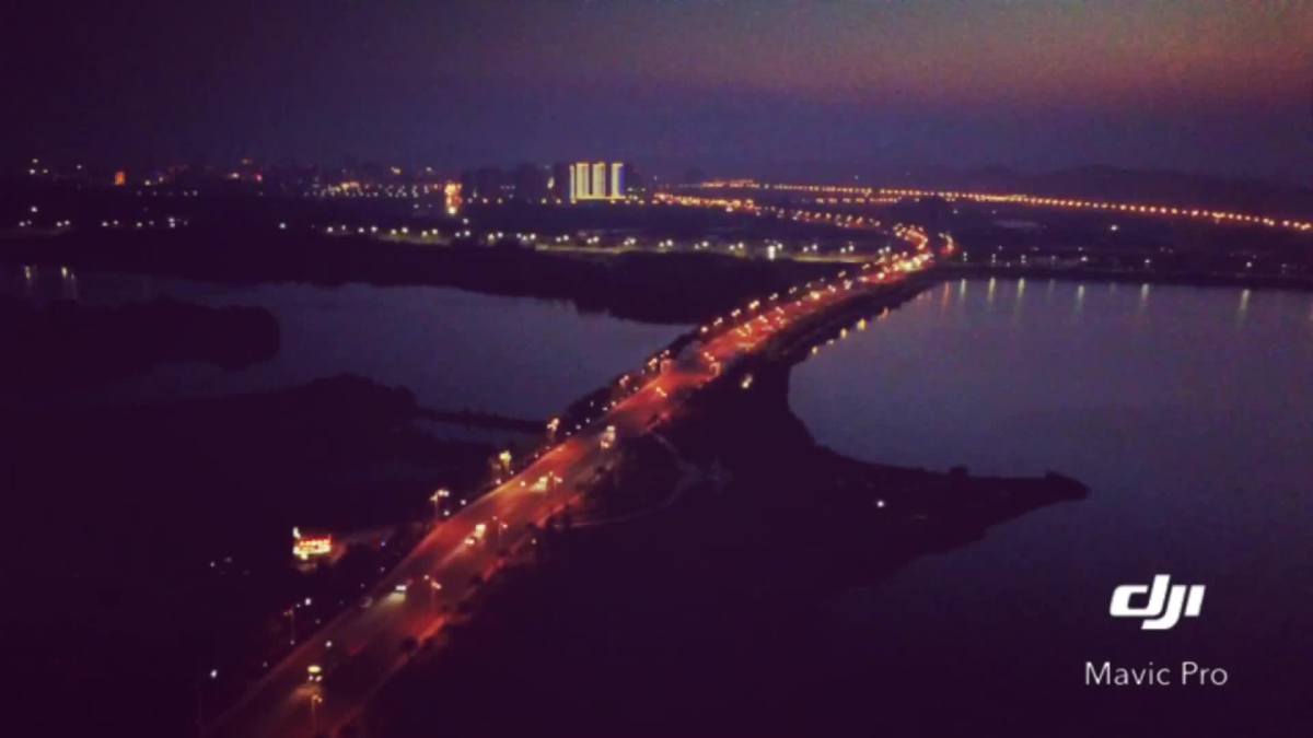 快看,我的最新作品九江八里湖夜景航拍