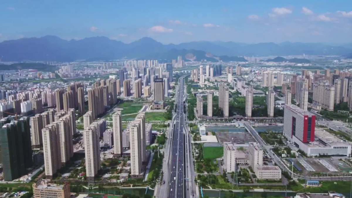 空中看温州系列之瓯海新城