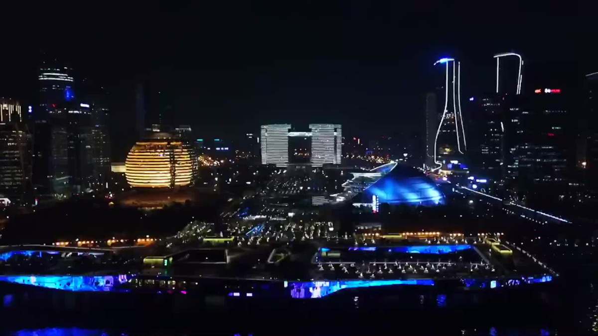 航拍杭州大剧院