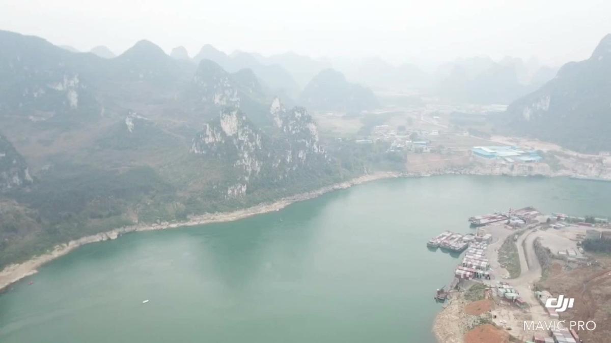 武宣五马拦江风光航拍