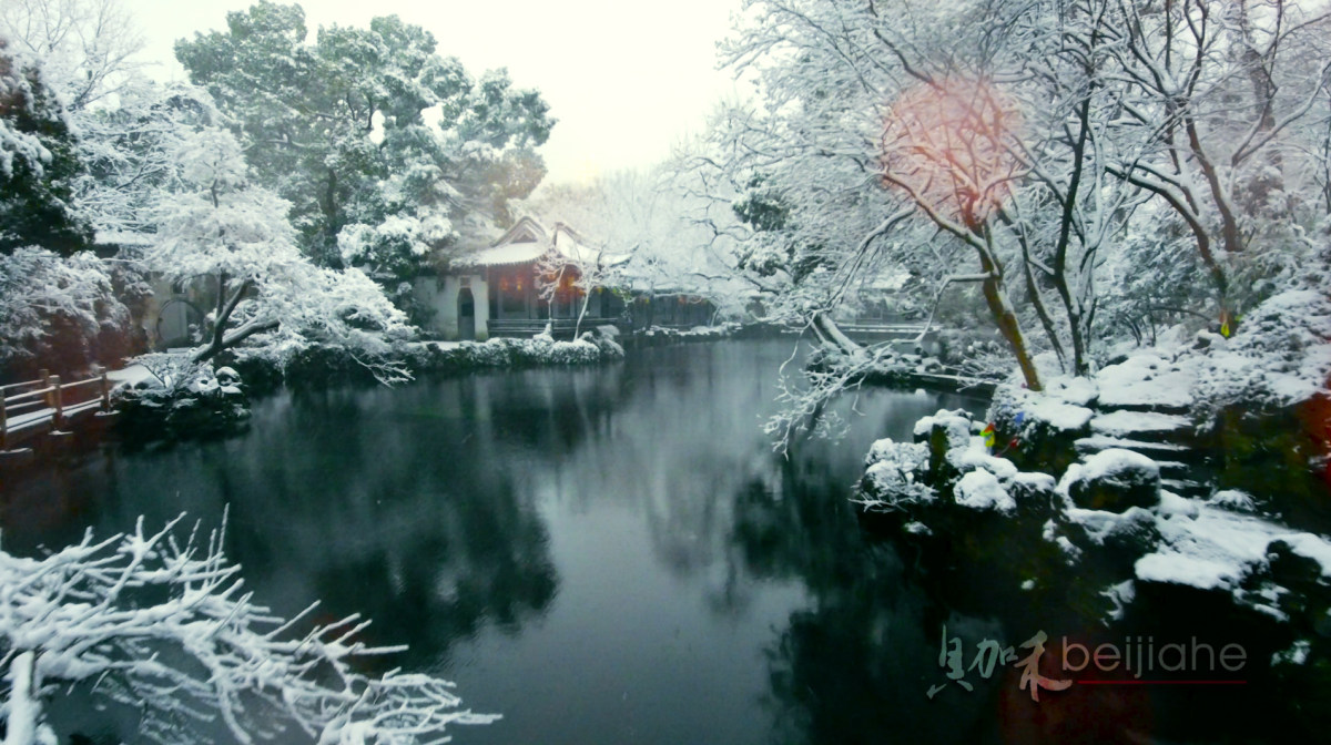 锡惠纷飞雪 航拍寄畅园