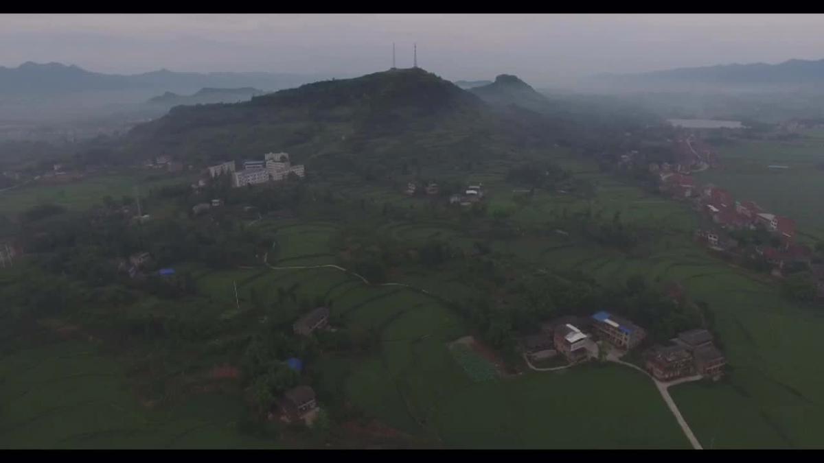 鸟瞰达州麻柳镇老家风景,景色.