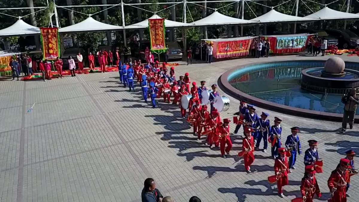 泗竹埔正月18营老爷 翔栩地产仪仗队五角星队形
