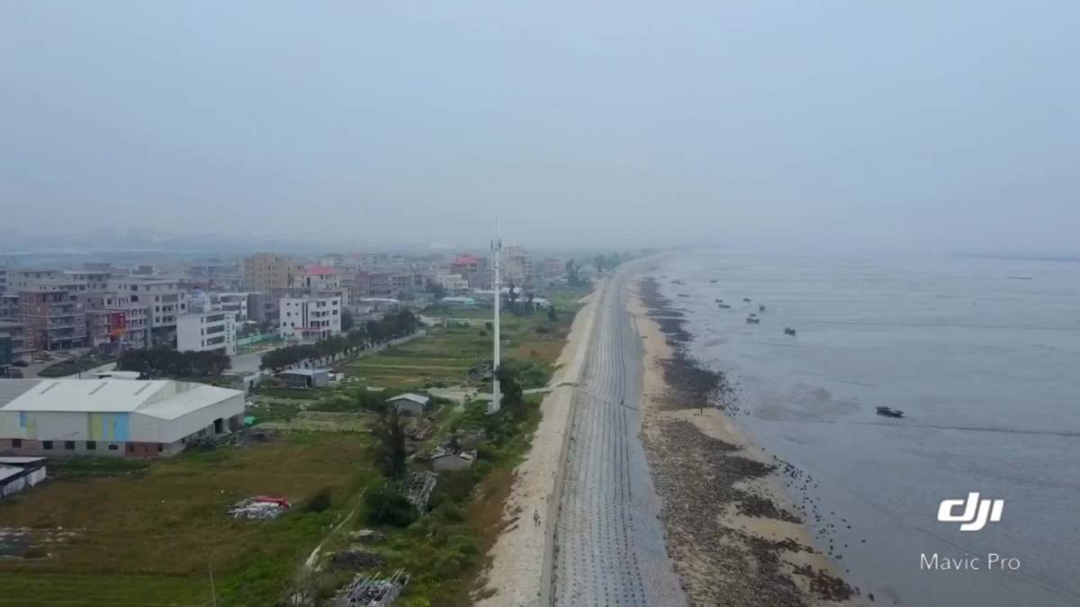 航拍晋江市东石镇—白沙村