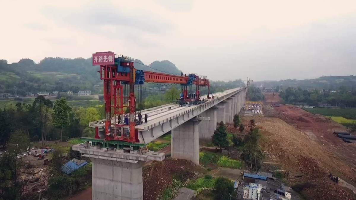 dji go · 航拍建设中的川藏铁路成雅段