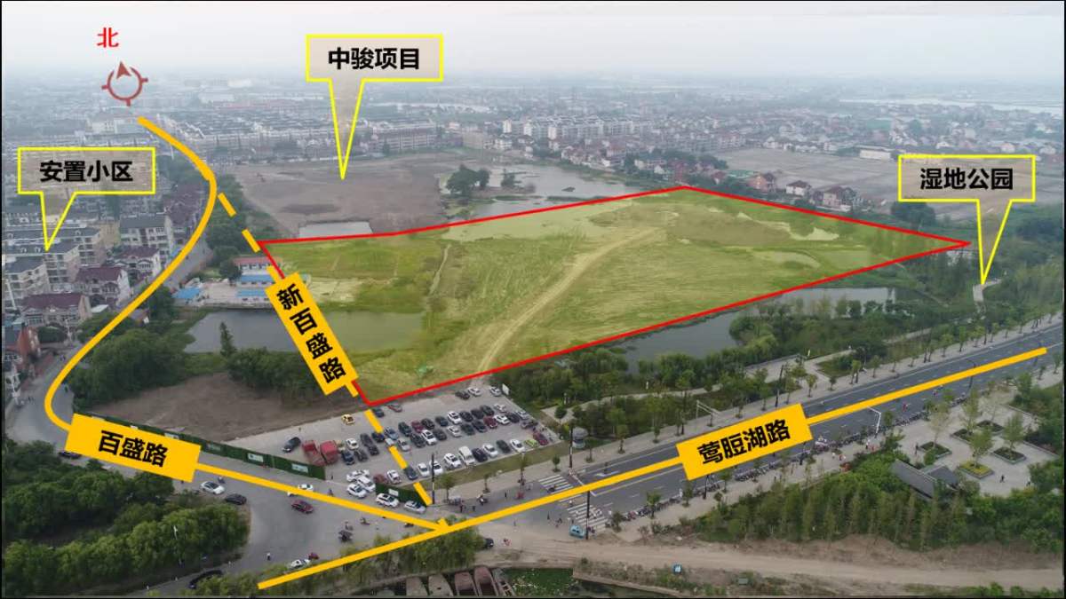 苏州市吴江区平望镇莺脰湖57.58亩地块航拍