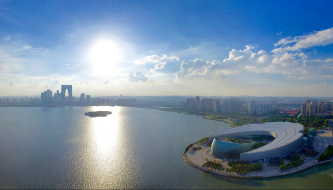 金鸡湖湖全景