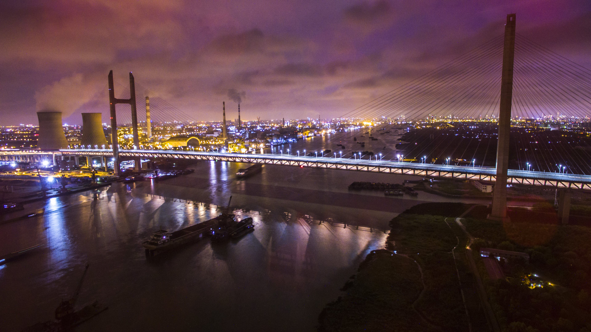 闵浦大桥夜景图片