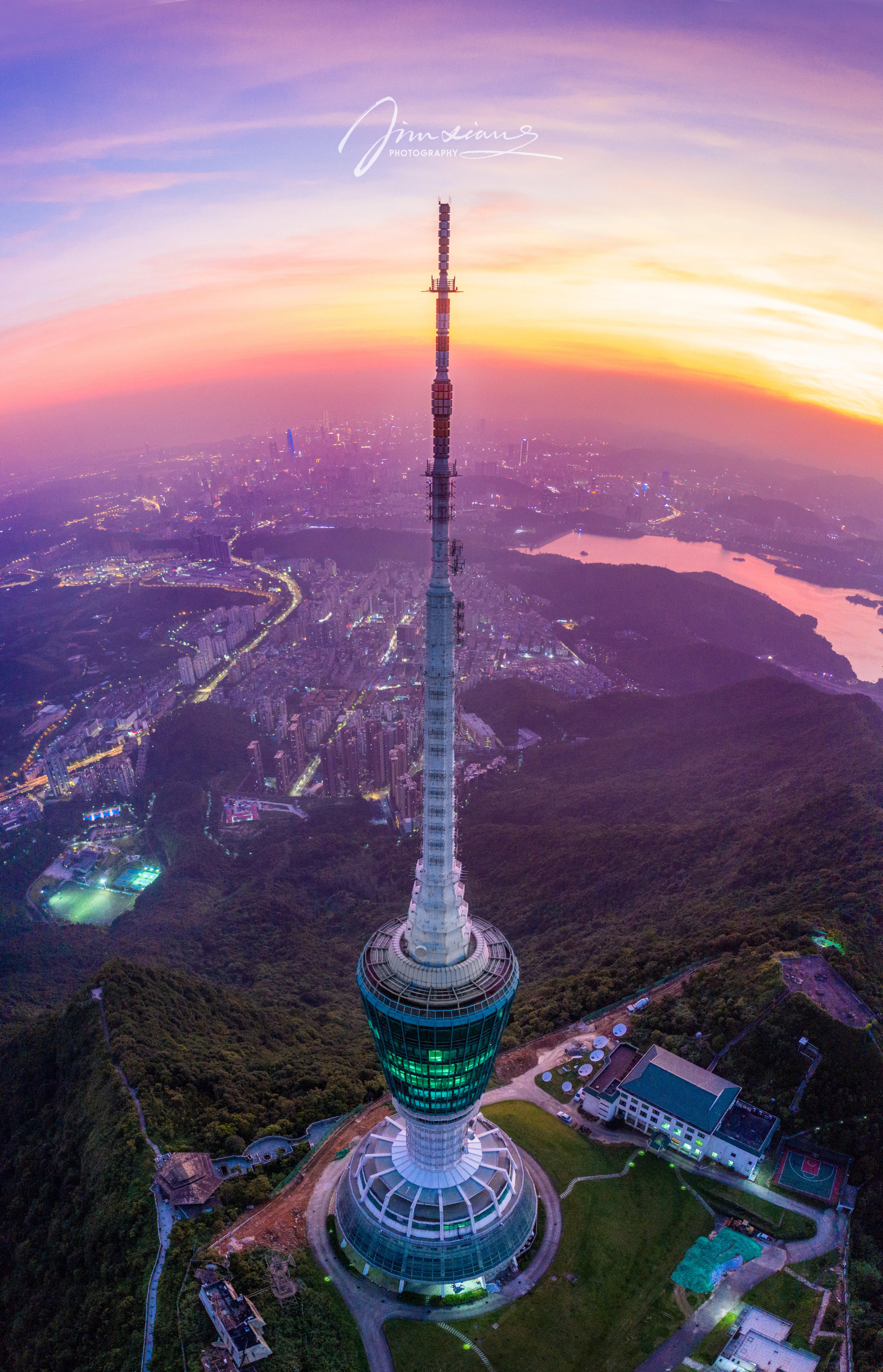 梧桐山电视塔晚霞