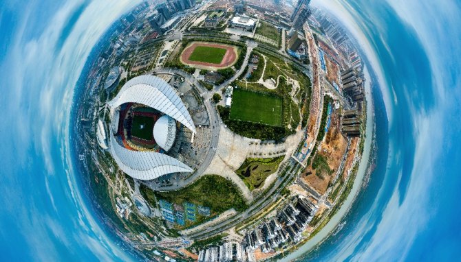 鸟瞰南宁·广西体育中心(2014.04.20 周杰伦演唱会前夕)