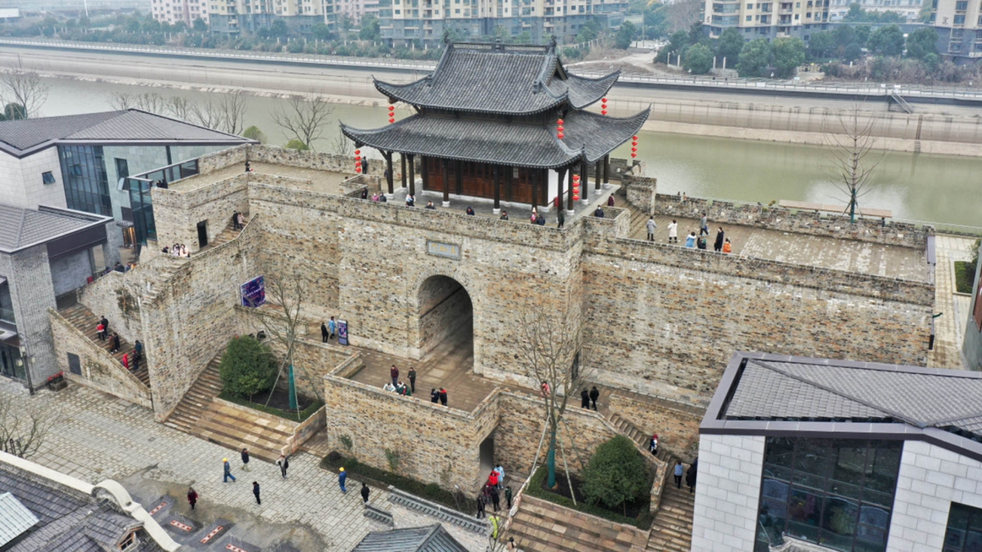 芜湖古城长虹门曾为古城南门作为清代四大米市之首的芜湖通往青弋江的