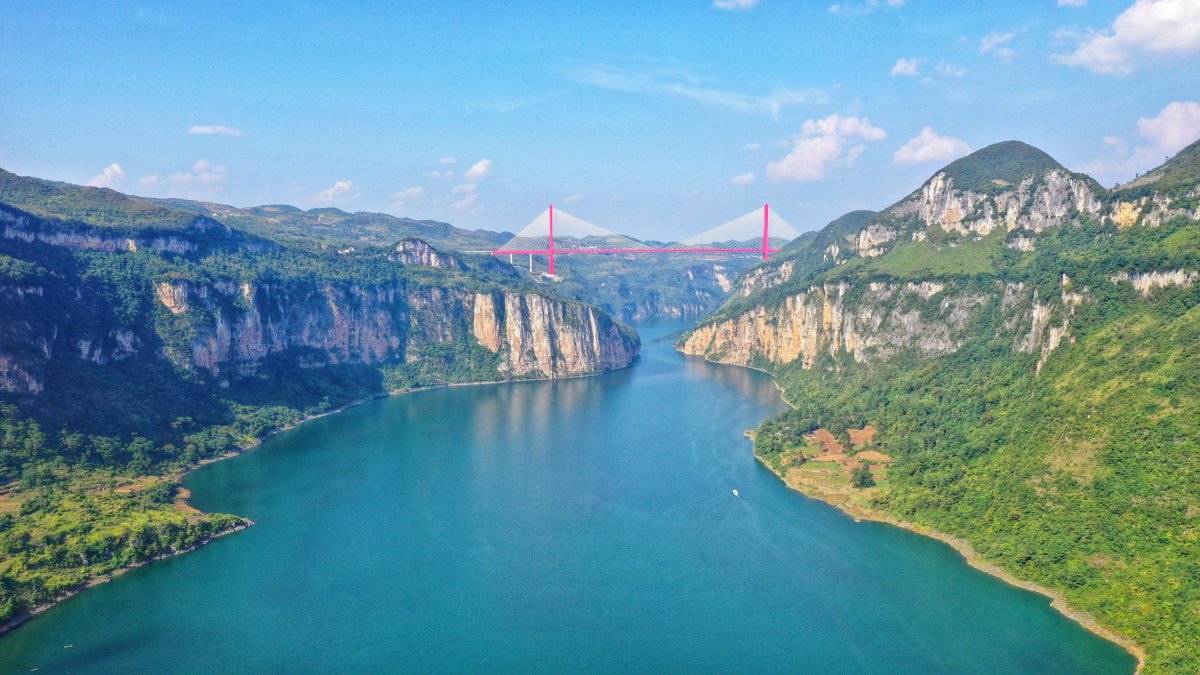 远眺鸭池河大桥