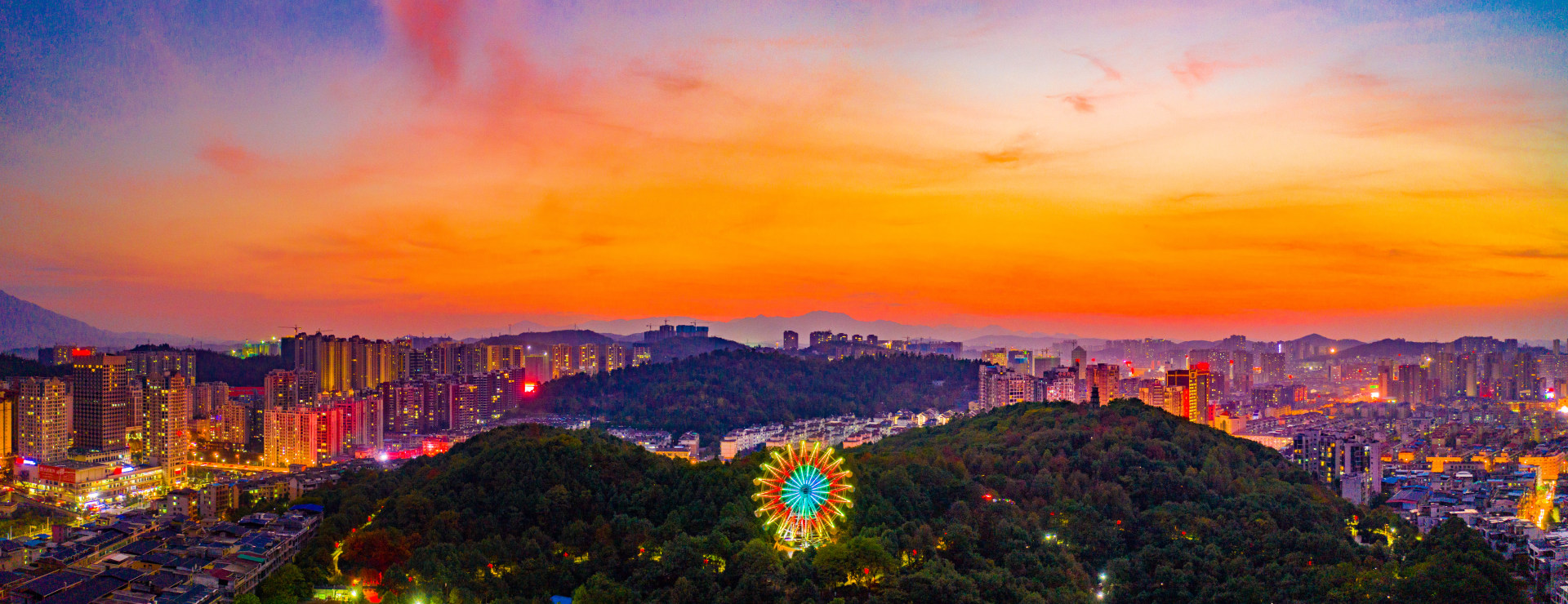 郴州南塔岭夜景全景