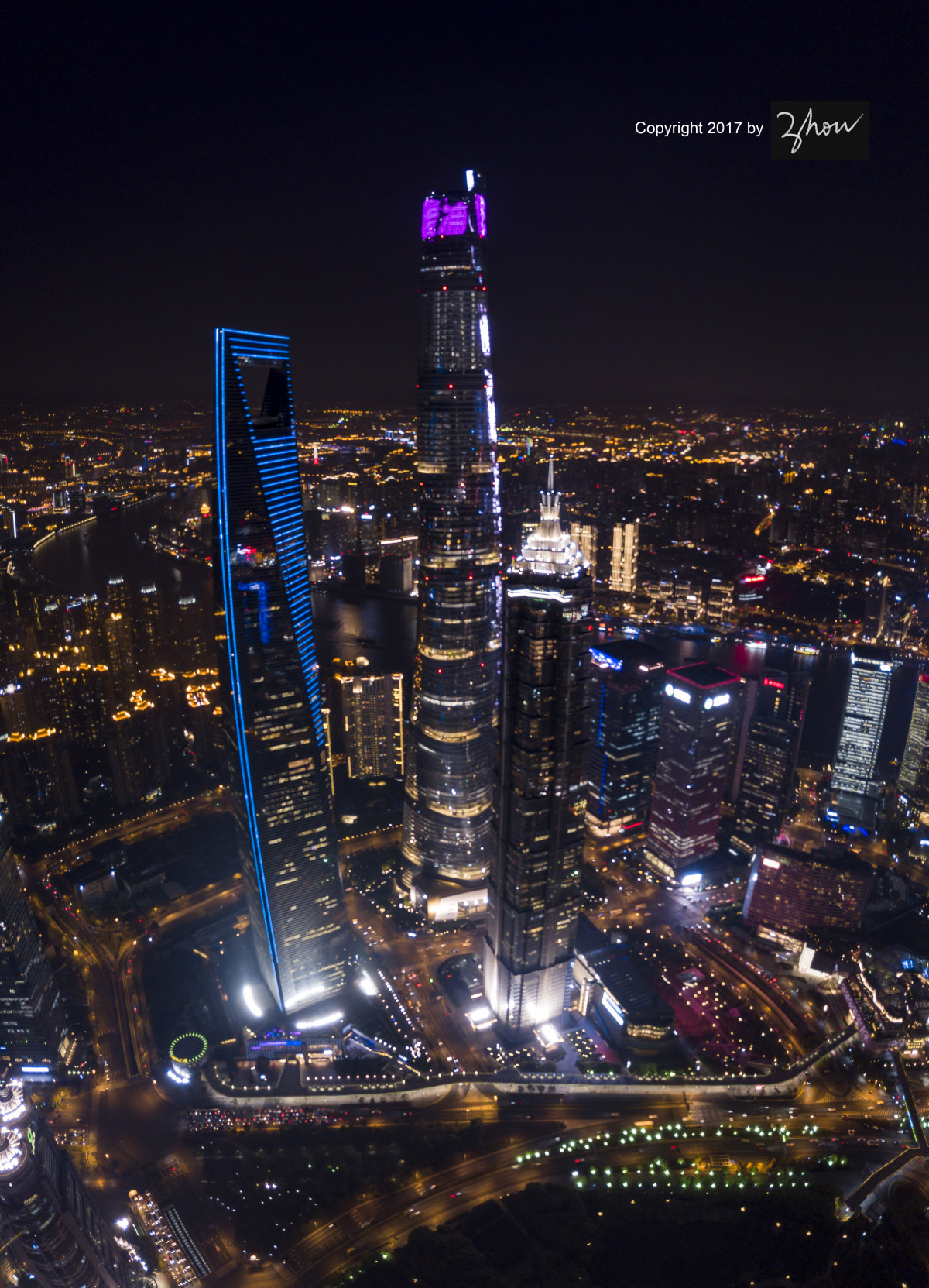 焦距: 20 上海陆家嘴3 2017-04-15skypixel use only 上海陆家嘴夜景