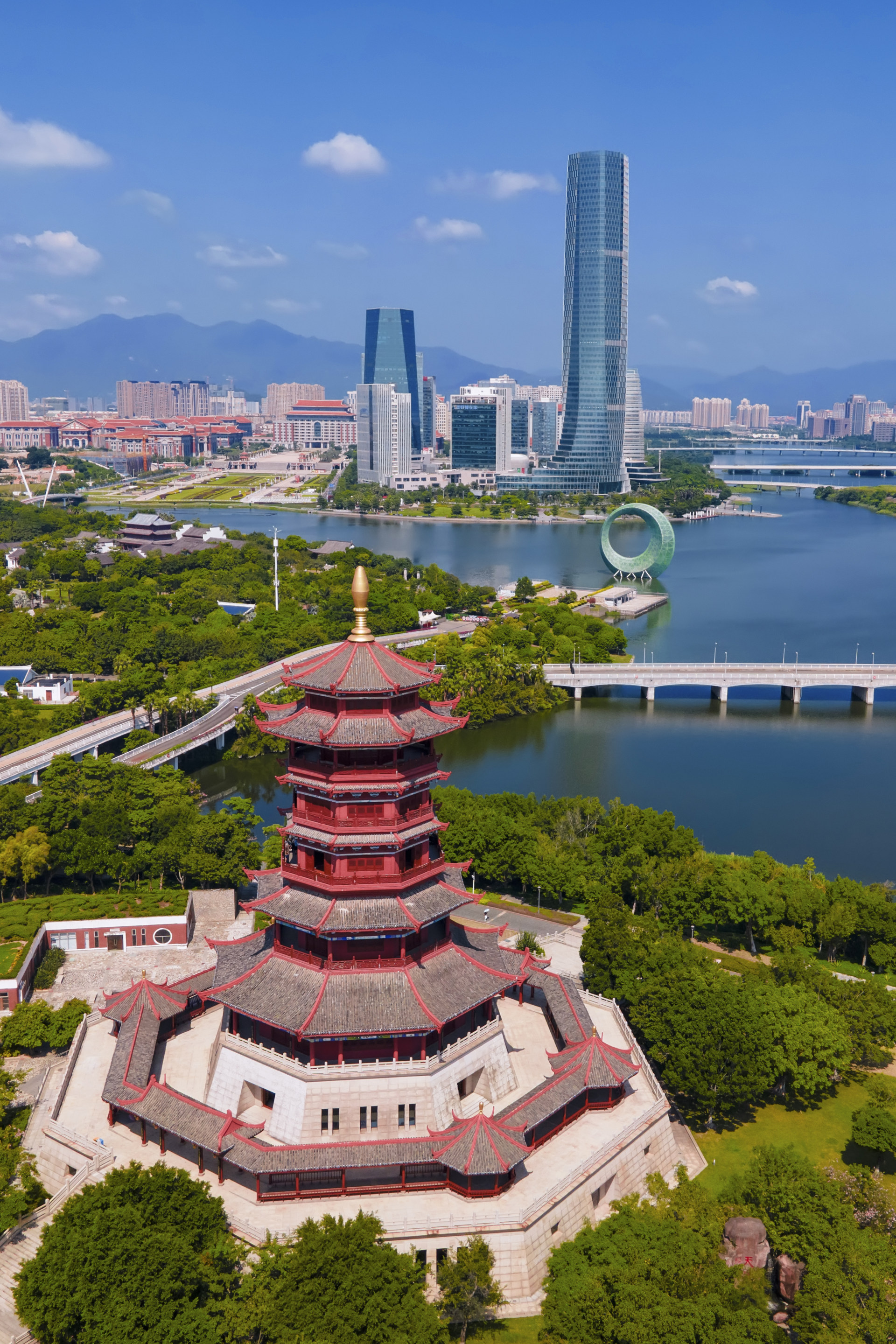 航拍厦门集美园博园