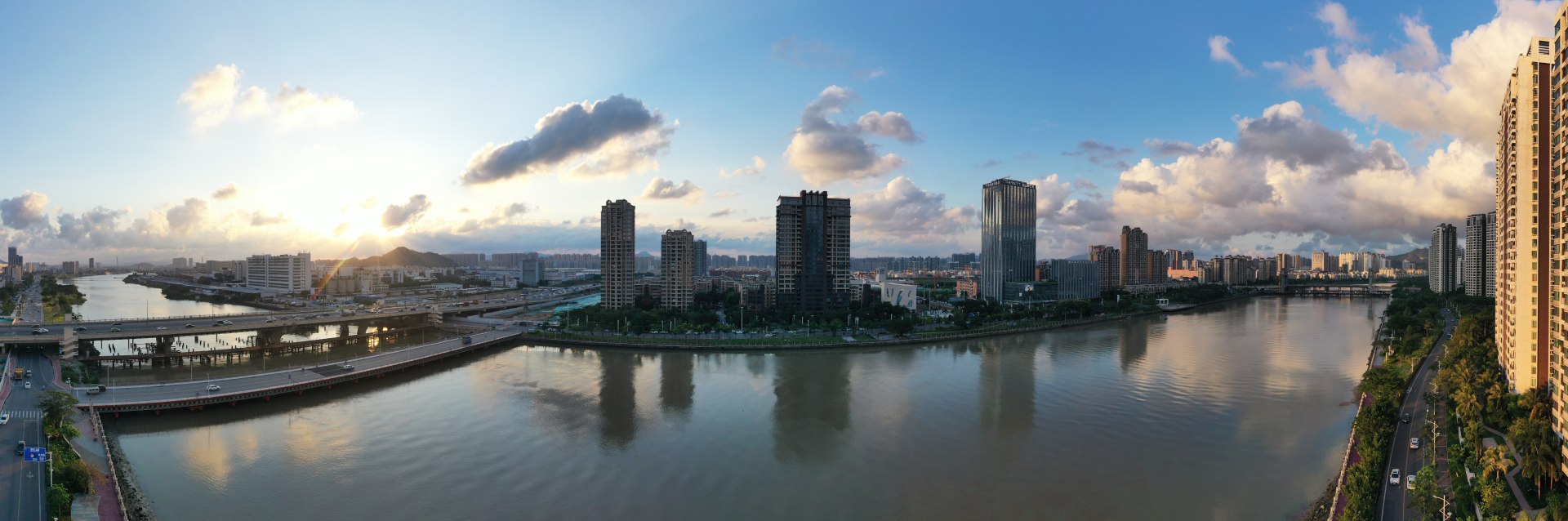 珠海市南屏大桥晚霞