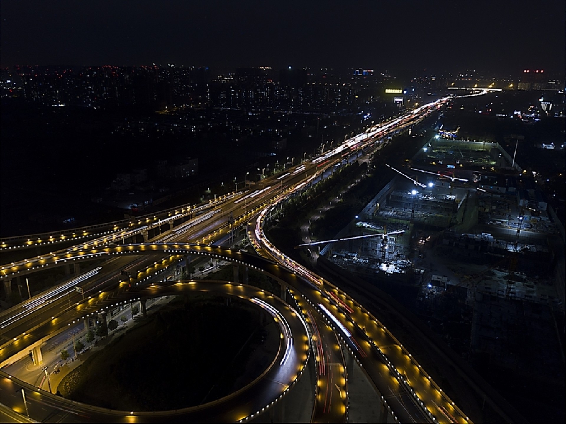 郑州~陇海立交航拍夜景