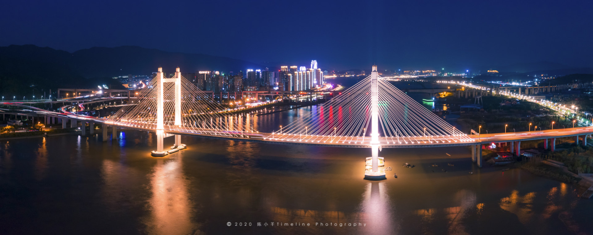 福州江滨夜景之魁浦大桥