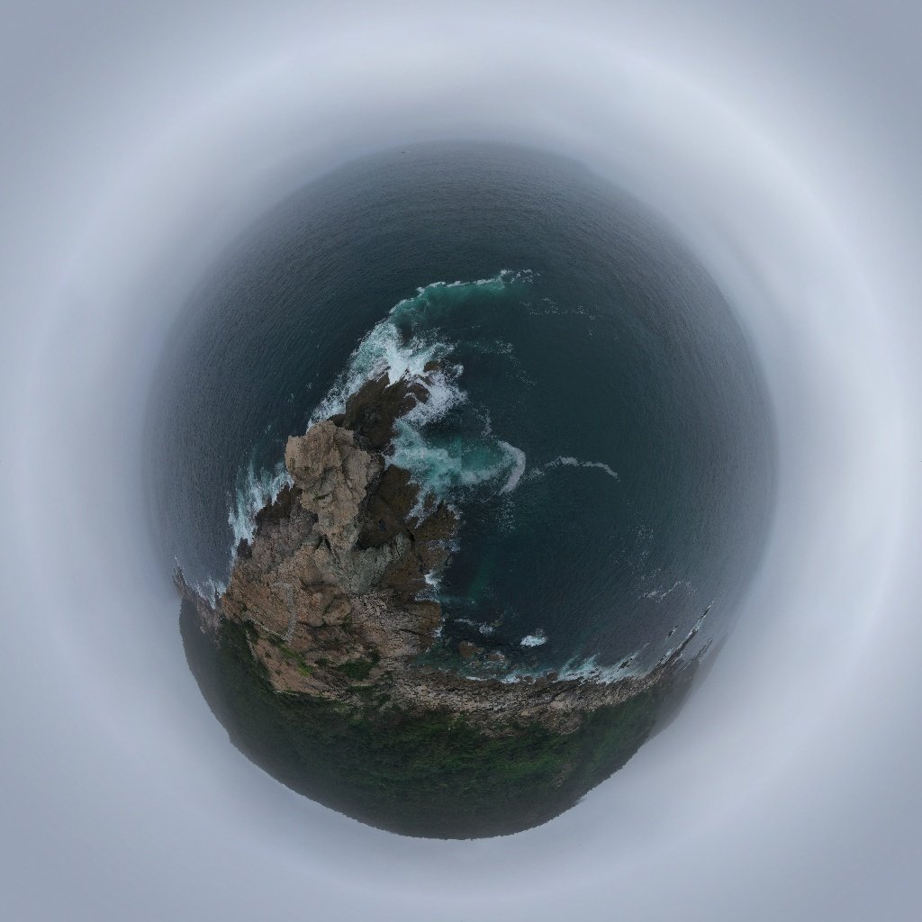 大连獐子岛鹰嘴石航拍全景图