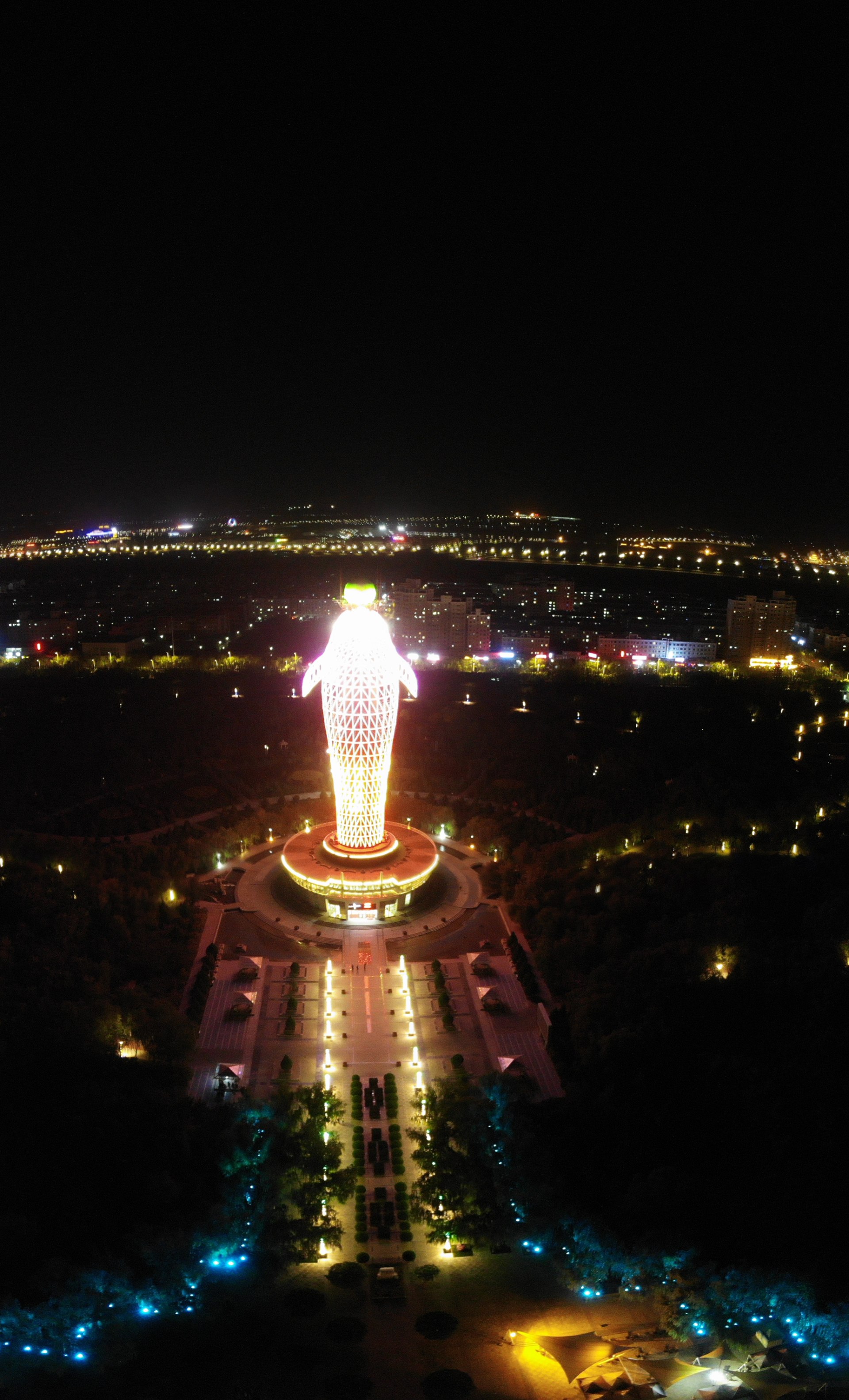 嘉峪关东湖公园夜景