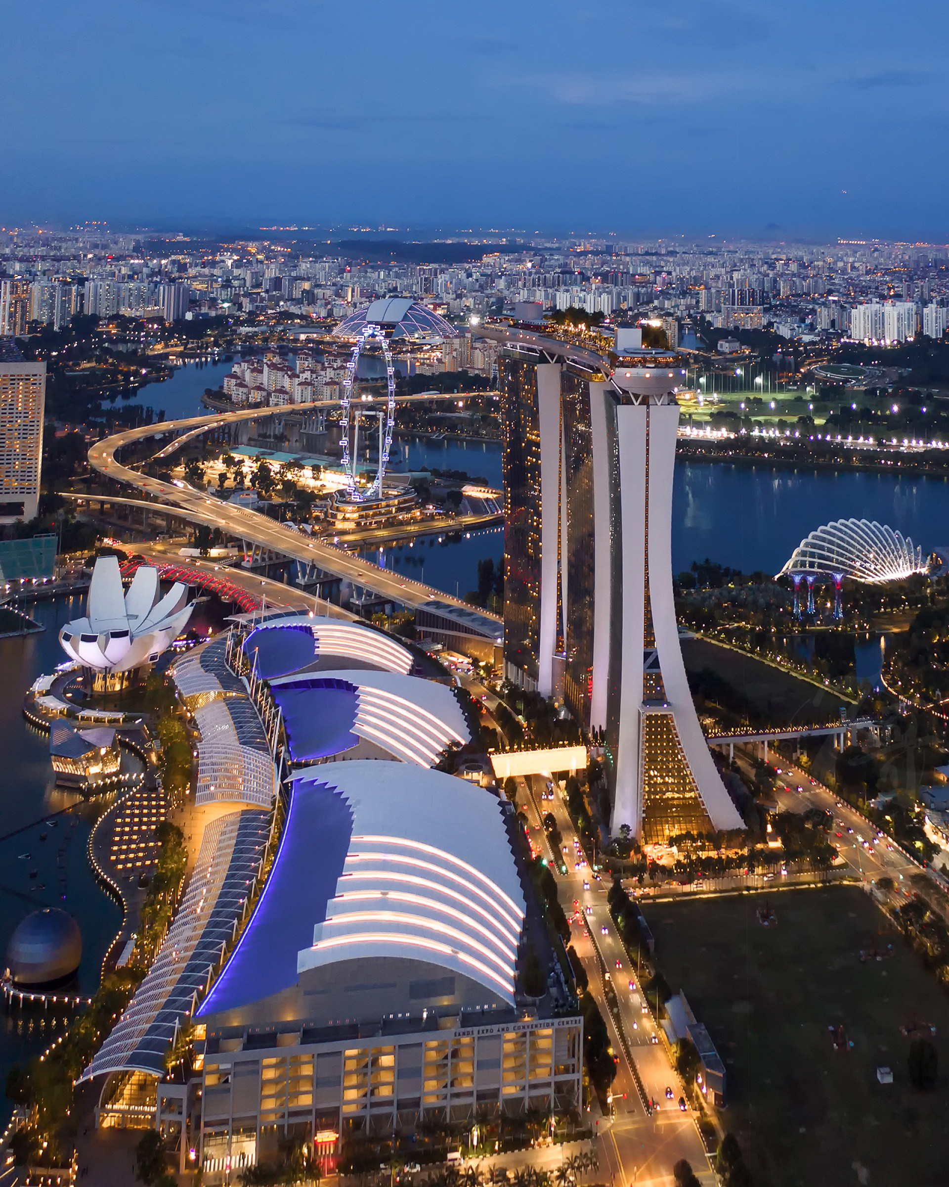 新加坡城市天际线夜景