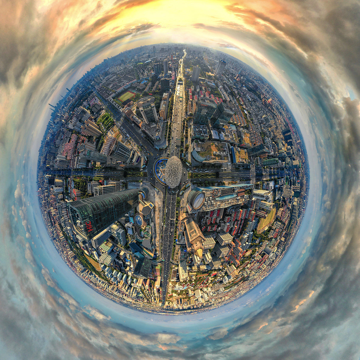 高空俯瞰五角场