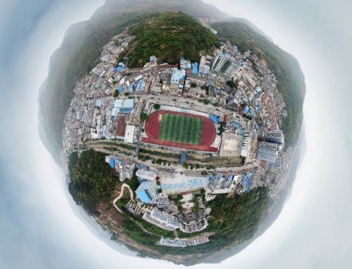 广西壮族自治区那坡县镇玉街区全景