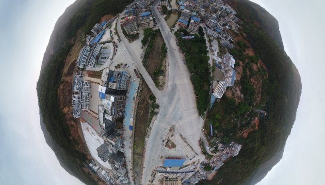 广西壮族自治区那坡县百马桥街区全景