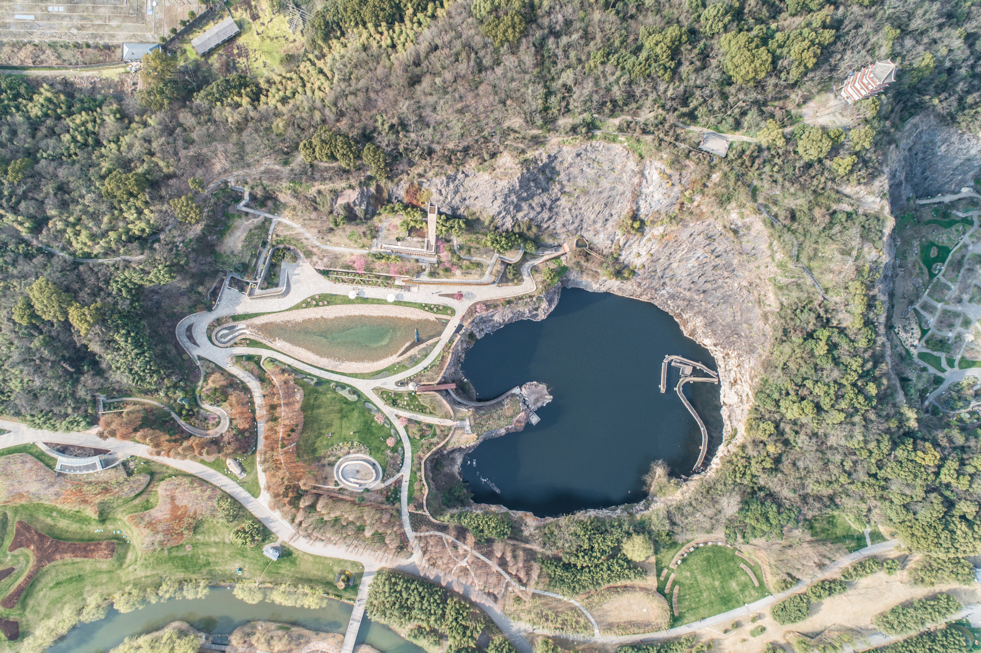 航拍一组辰山植物园