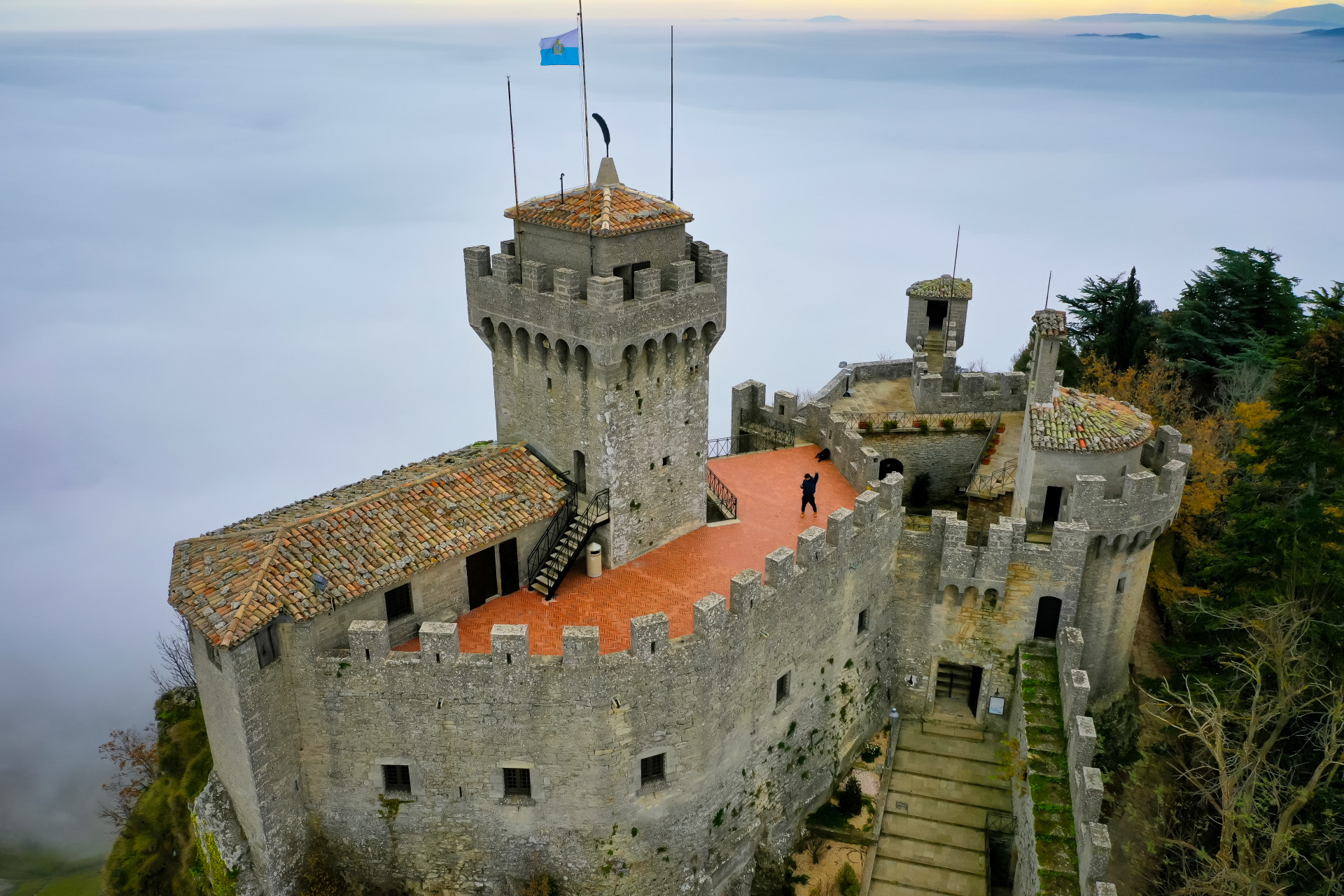 航拍意大利国中国 圣马力诺
