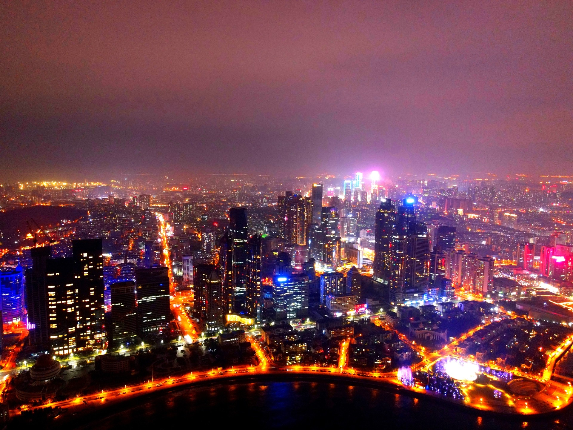 青岛夜景真实图片