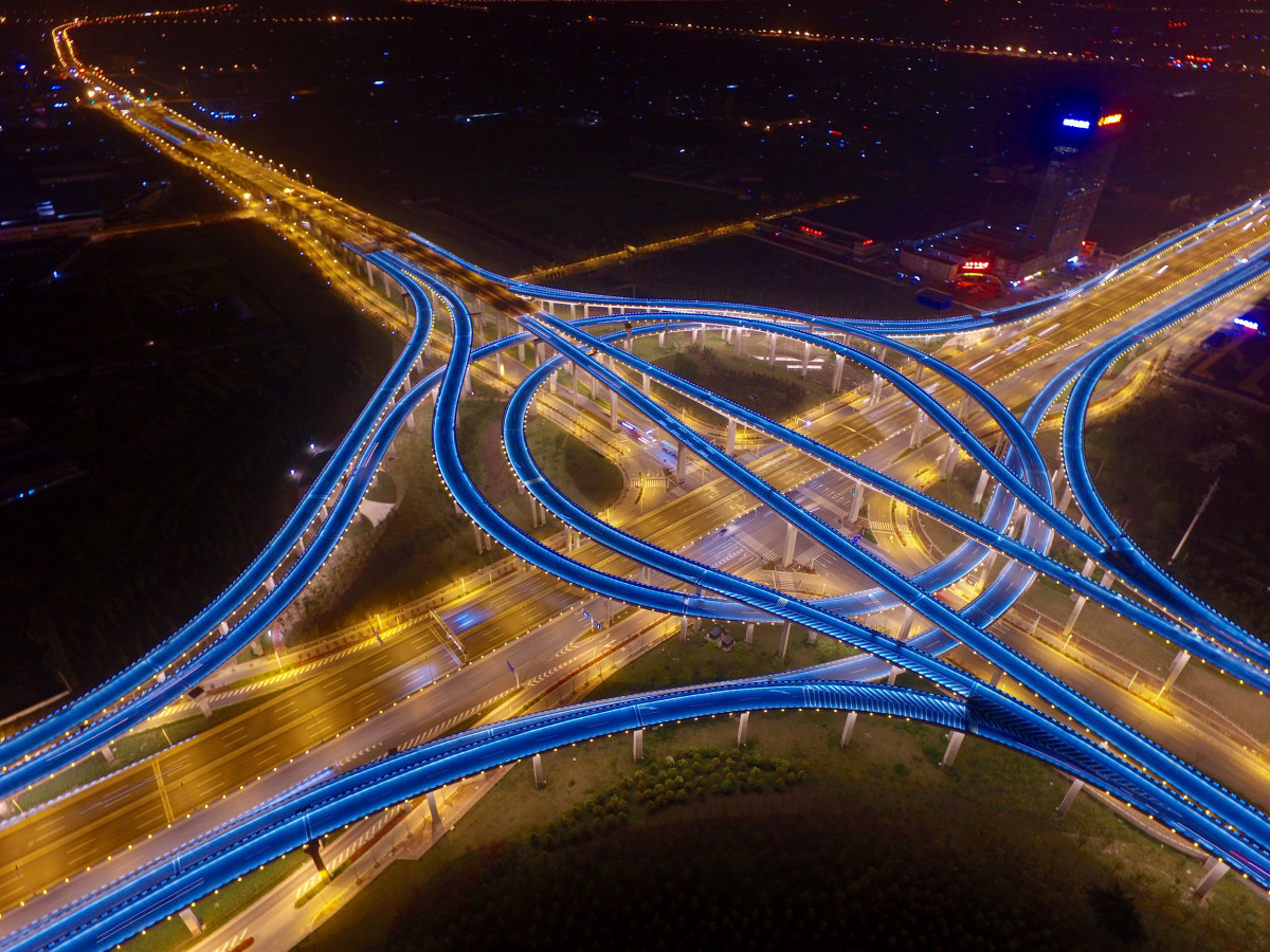 南通夜景通京大道立交