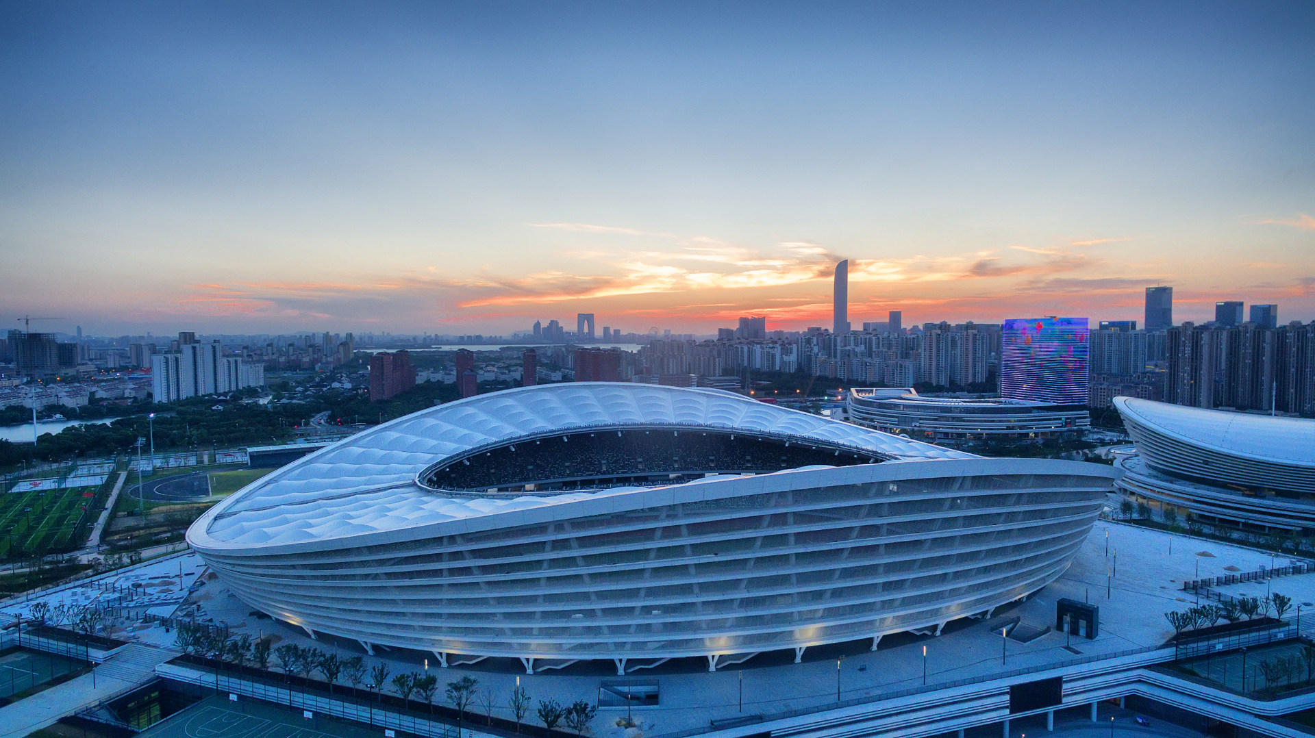 俯瞰苏州奥林匹克体育中心