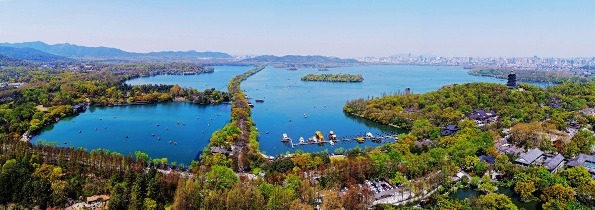 图1 杭州西湖全景 南屏山方向摄 By 王平 Skypixel