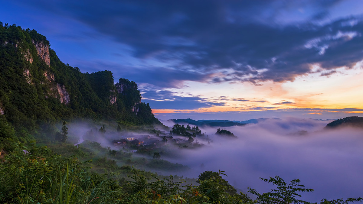 美丽开阳大湾晨雾