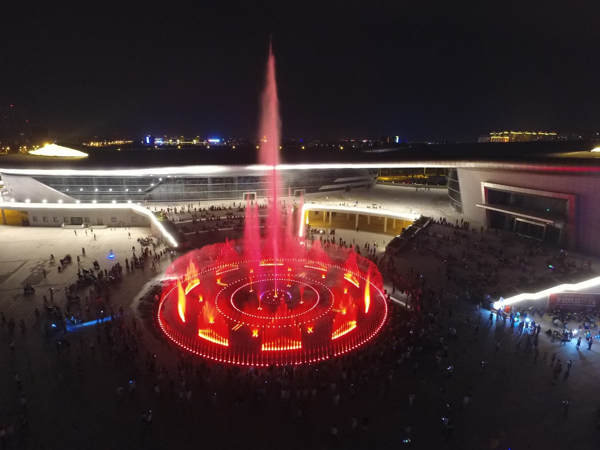 海安奥体喷泉航拍