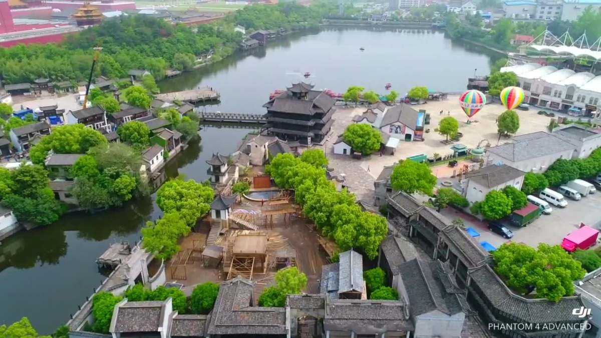 横店影视城广州街景区航拍,@山猫摄影.