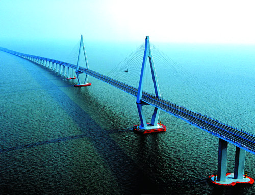 嘉兴# 超赞的航拍作品:杭州湾跨海大桥北. 来自嘉善老顾 - 微博