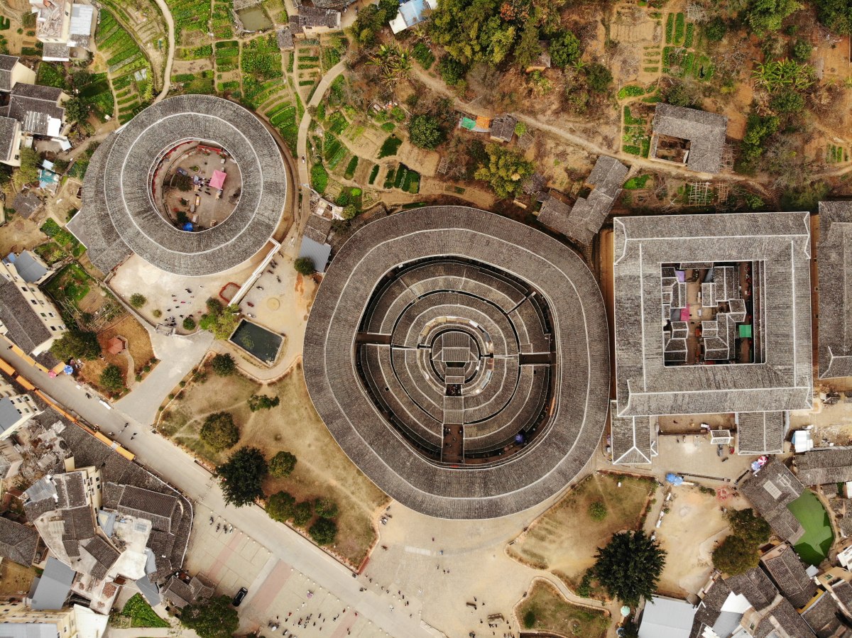 航拍福建土楼