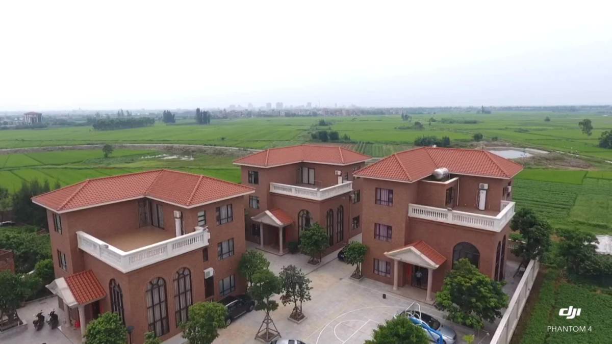 航拍吴川市吴阳古镇文坉村(村容村貌)