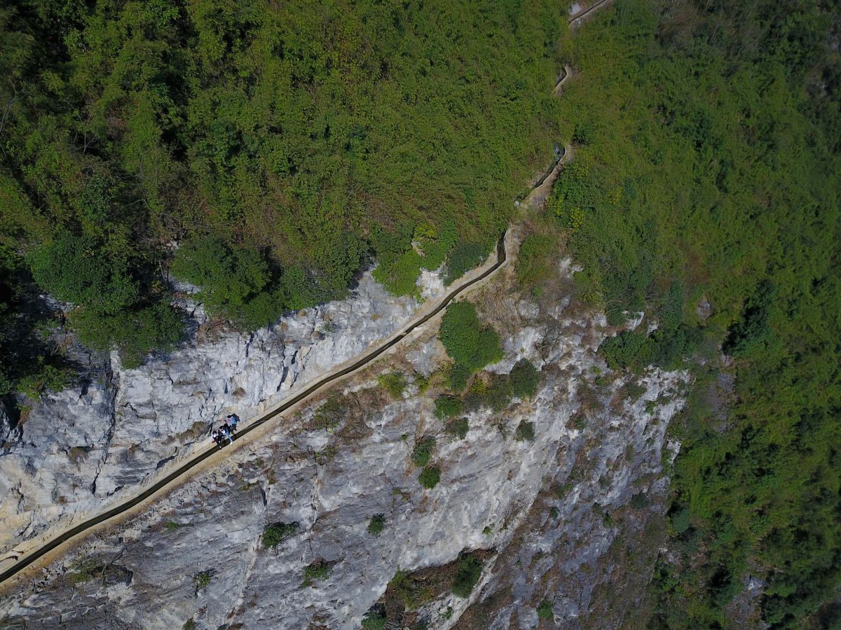 航拍贵州遵义大发渠