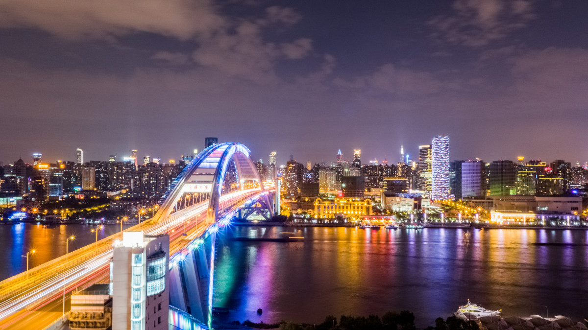 卢浦大桥夜景图片图片