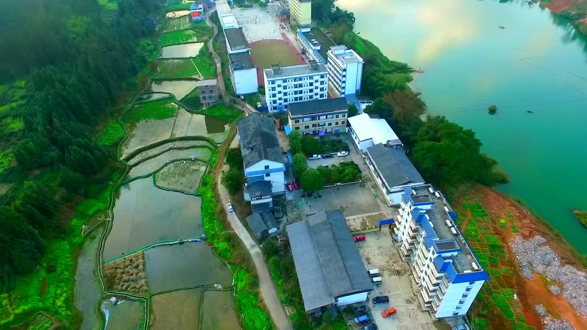 『天马4k』今日视频 | 航拍 | 良口乡中学 良口大桥